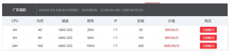 高防服务器租用一个月多少钱?